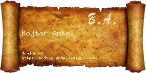 Bojtor Antal névjegykártya